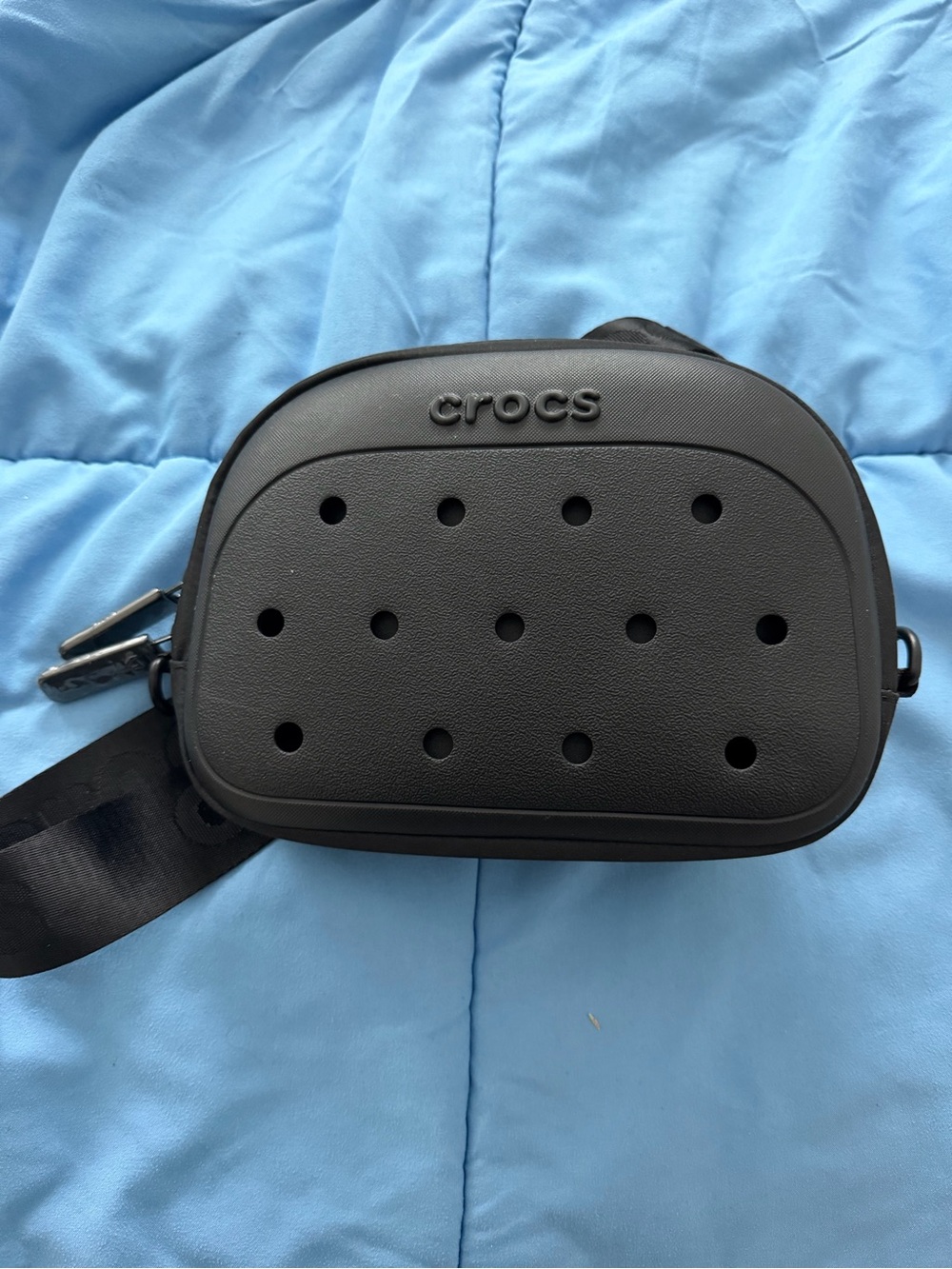 CROCS Black Belt Bag with Perforated Front